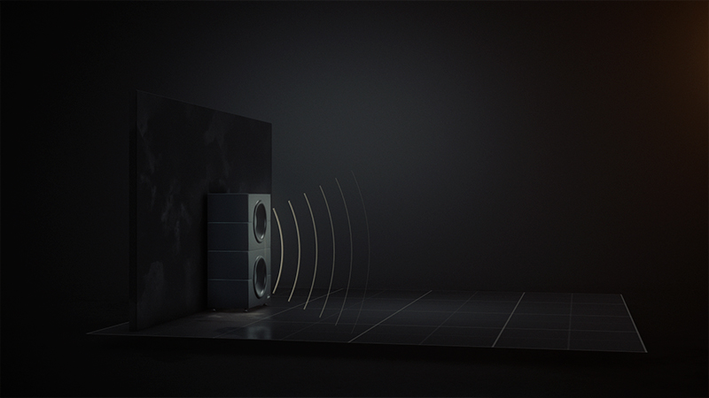 Lyngdorf BW-20 passive boundary woofer vertical cabinet render