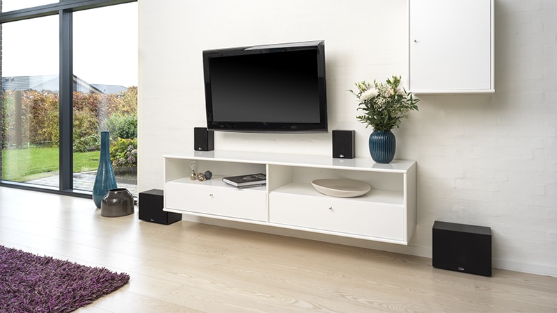 BW-3 subwoofer and MH-3 satellite speakers home theater setup