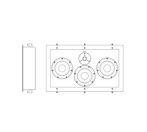 Lyngdorf D-500 Center technical blueprint drawings
