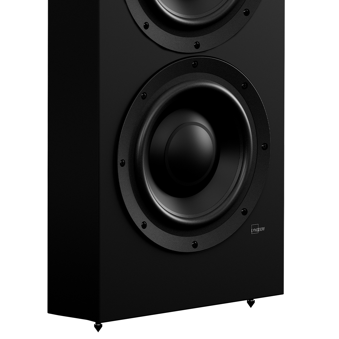 Close up of Lyngdorf DW-10 in-wall woofer